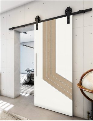 Holzschiebetür Barn-Line - Eiche und Weiss Model 2073