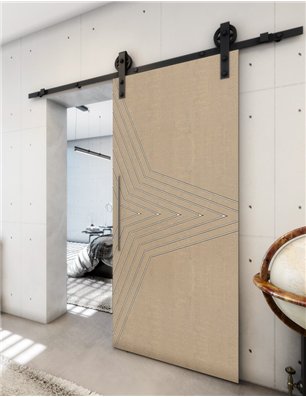 Holzschiebetür Barn-Line - Eiche und Weiss  Model 2083