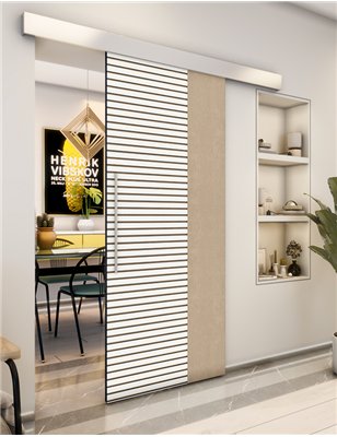 Holzschiebetür Eco-Line - Eiche und Weiss Model 2012