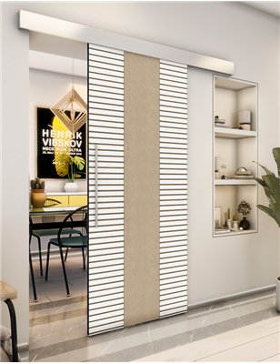 Holzschiebetür Eco-Line - Eiche und Weiss Model 2013