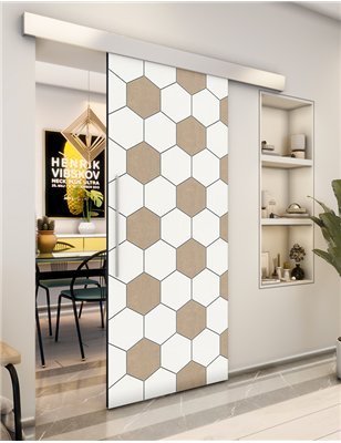 Holzschiebetür Eco-Line - Eiche und Weiss Model 2018