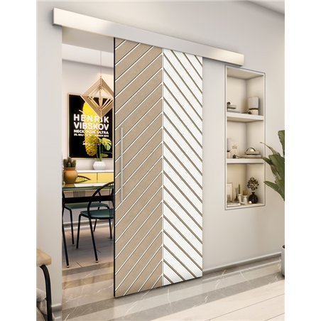 Holzschiebetür Eco-Line - Eiche und Weiss Model 2024
