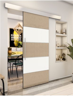 Holzschiebetür Eco-Line - Eiche und Weiss Model 2031