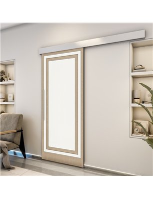Holzschiebetür Eco-Line - Eiche und Weiss  Model 2041