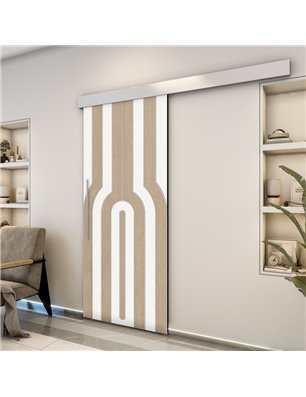 Holzschiebetür Eco-Line - Eiche und Weiss  Model 2056