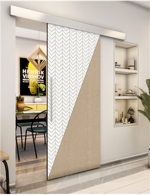 Holzschiebetür Eco-Line - Eiche und Weiss Model 2078