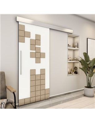 Holzschiebetür Eco-Line - Eiche und Weiss  Model 2081