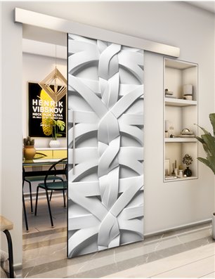 Holzschiebetür Eco-Line - Weiss 3D  Model 2038