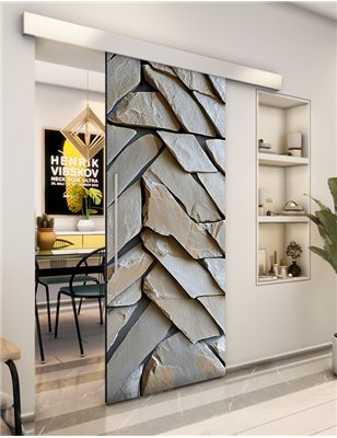 Holzschiebetür Eco-Line - Beton und Stein Model 2028