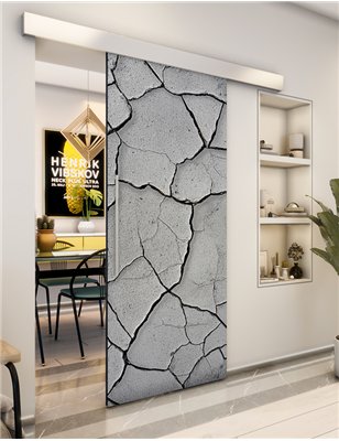 Holzschiebetür Eco-Line - Beton und Stein Model 2032