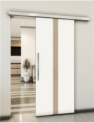 Holzschiebetür Slim-Line - Eiche und Weiss Model 2030