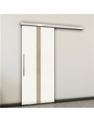 Holzschiebetür Slim-Line - Eiche und Weiss  Model 2030