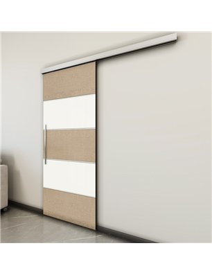Holzschiebetür Slim-Line - Eiche und Weiss  Model 2031