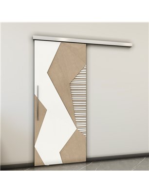 Holzschiebetür Slim-Line - Eiche und Weiss  Model 2033