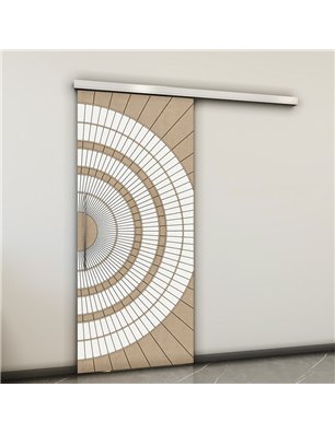 Holzschiebetür Slim-Line - Eiche und Weiss  Model 2036