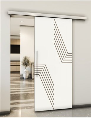 Holzschiebetür Slim-Line - Eiche und Weiss Model 2060