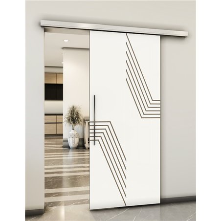 Holzschiebetür Slim-Line - Eiche und Weiss Model 2060
