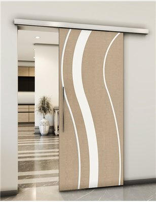 Holzschiebetür Slim-Line - Eiche und Weiss Model 2064