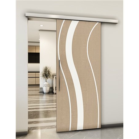 Holzschiebetür Slim-Line - Eiche und Weiss Model 2064