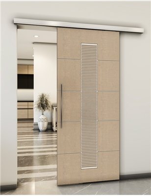 Holzschiebetür Slim-Line - Eiche und Weiss Model 2067
