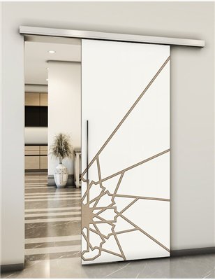 Holzschiebetür Slim-Line - Eiche und Weiss Model 2068