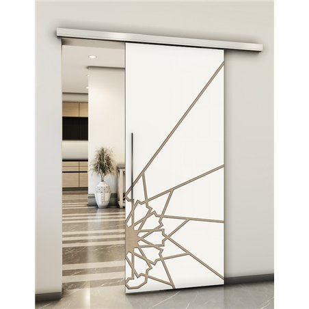 Holzschiebetür Slim-Line - Eiche und Weiss Model 2068