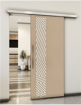 Holzschiebetür Slim-Line - Eiche und Weiss Model 2070
