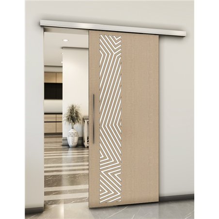 Holzschiebetür Slim-Line - Eiche und Weiss Model 2070