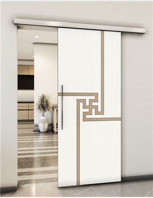 Holzschiebetür Slim-Line - Eiche und Weiss Model 2071