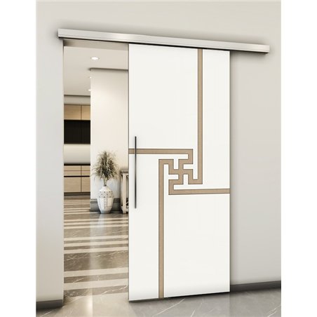 Holzschiebetür Slim-Line - Eiche und Weiss Model 2071
