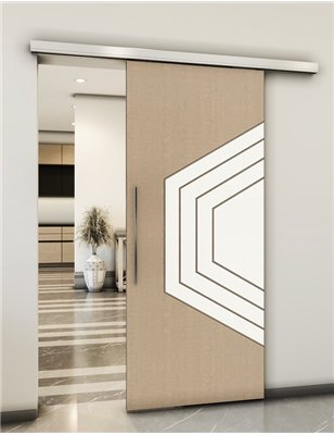 Holzschiebetür Slim-Line - Eiche und Weiss Model 2072