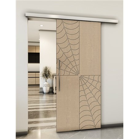 Holzschiebetür Slim-Line - Eiche und Weiss Model 2076