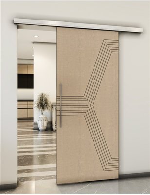 Holzschiebetür Slim-Line - Eiche und Weiss Model 2079