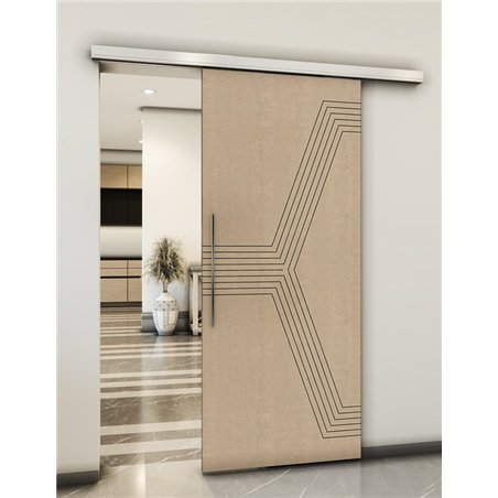 Holzschiebetür Slim-Line - Eiche und Weiss Model 2079