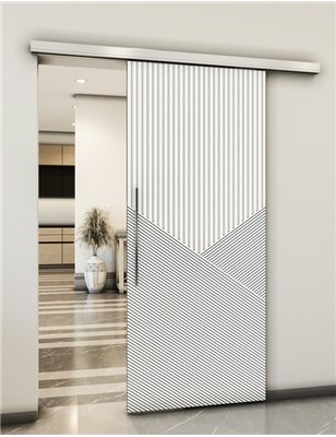 Holzschiebetür Slim-Line - Weiss Model 2044