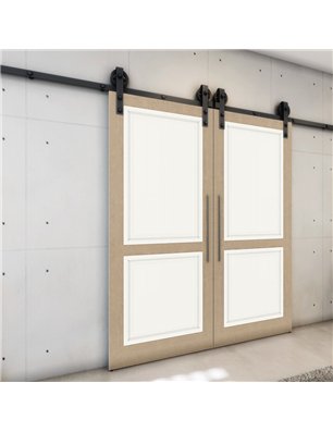 Holzschiebetür Barn-Line - Eiche und Weiss  Model 3023-3
