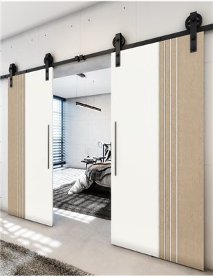 Holzschiebetür Barn-Line - Eiche und Weiss Model 3028