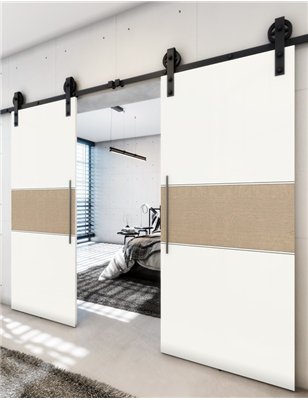 Holzschiebetür Barn-Line - Eiche und Weiss Model 3032