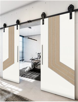 Holzschiebetür Barn-Line - Eiche und Weiss Model 3073