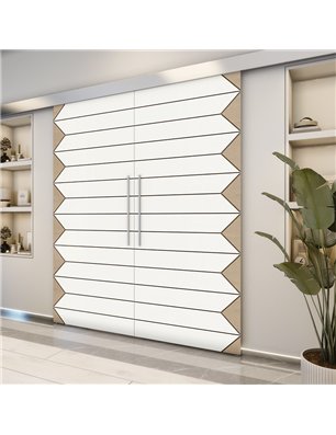 Holzschiebetür Eco-Line - Eiche und Weiss  Model 3007-2