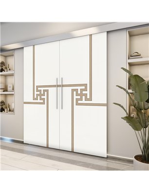 Holzschiebetür Eco-Line - Eiche und Weiss  Model 3071-2