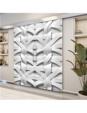 Holzschiebetür Eco-Line - Weiss 3D  Model 3038-2