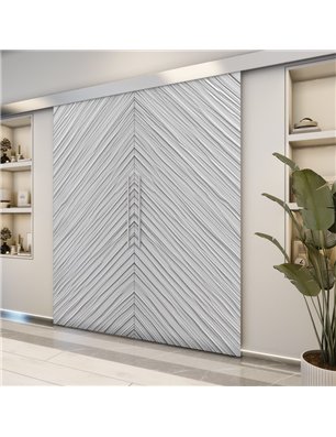 Holzschiebetür Eco-Line - Weiss 3D  Model 3040-2