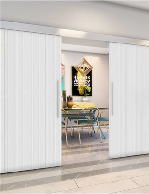 Holzschiebetür Eco-Line - Weiss 3D  Model 3041