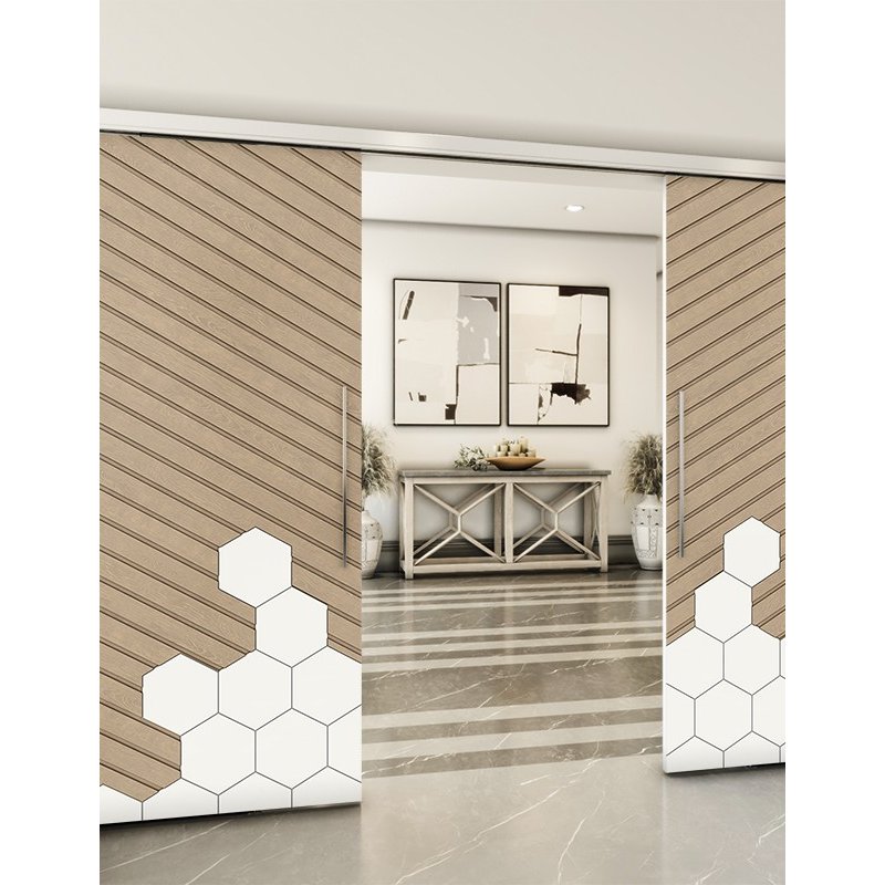 Holzschiebetür Slim-Line - Eiche und Weiss Model 3016 Holzschiebetür Slim-Line - Eiche und Weiss Model 3016
