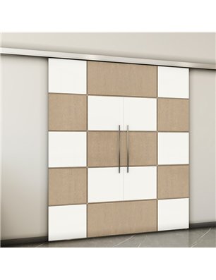 Holzschiebetür Slim-Line - Eiche und Weiss  Model 3029-2