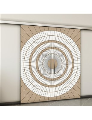 Holzschiebetür Slim-Line - Eiche und Weiss  Model 3036-2