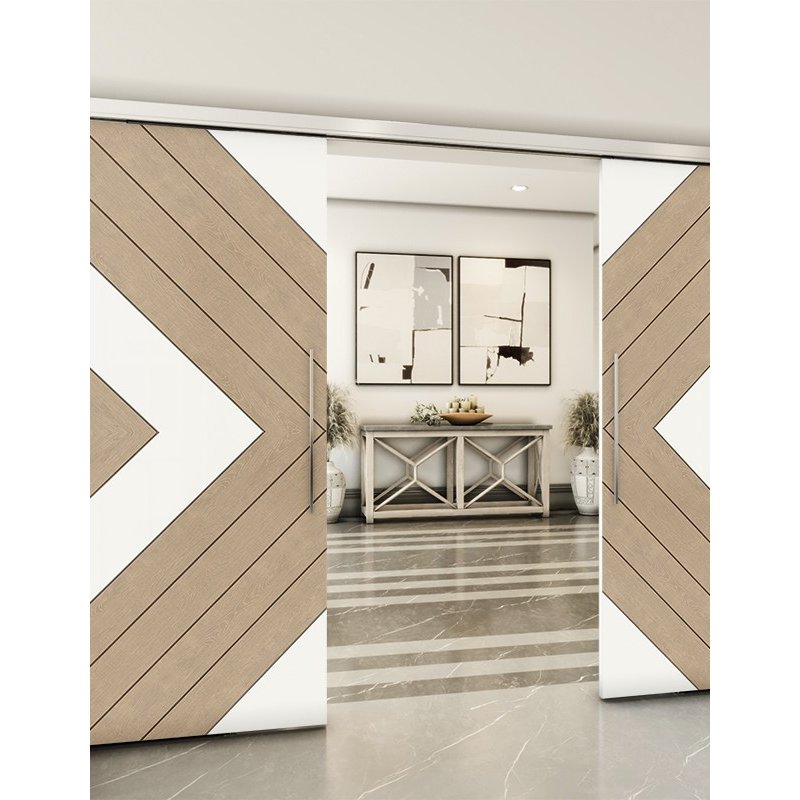 Holzschiebetür Slim-Line - Eiche und Weiss Model 3038 Holzschiebetür Slim-Line - Eiche und Weiss Model 3038