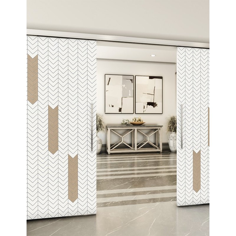 Holzschiebetür Slim-Line - Eiche und Weiss Model 3043 Holzschiebetür Slim-Line - Eiche und Weiss Model 3043