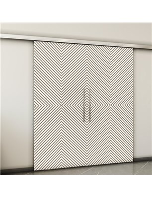 Holzschiebetür Slim-Line - Eiche und Weiss  Model 3047-2